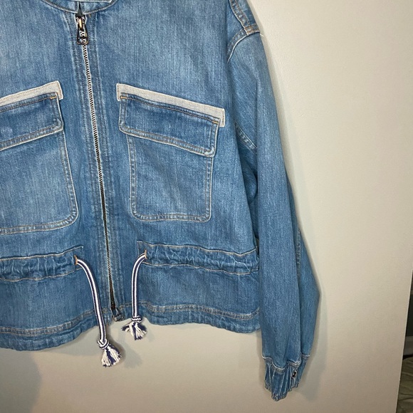 Veronica Beard Roz Drawstring Denim Jacket - Picture 8 of 15